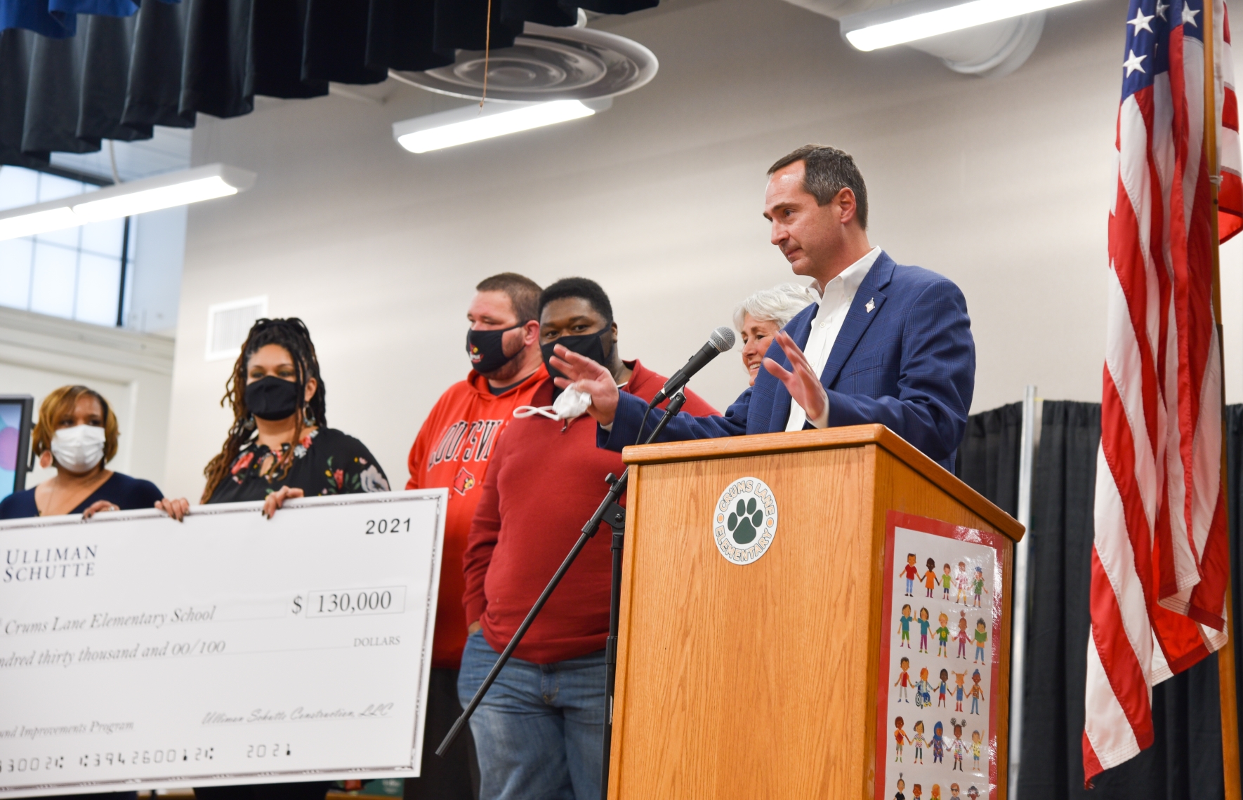 Donation of funds used to build a playground at Crums Lane Elementary