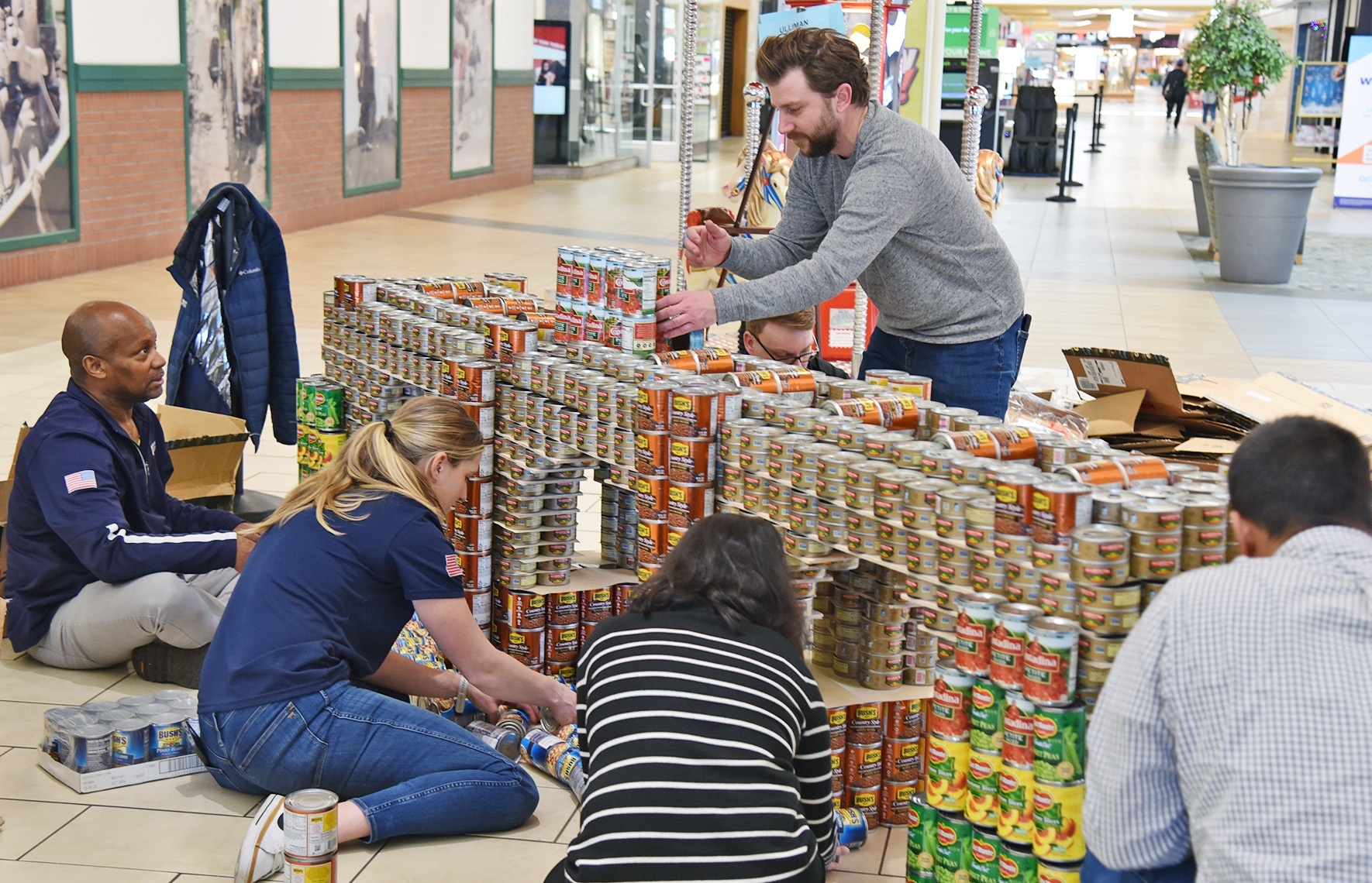 A Canstruction event in Fredericksburg, VA, where our team a built canned good "sculpture" of a familiar local landmark
