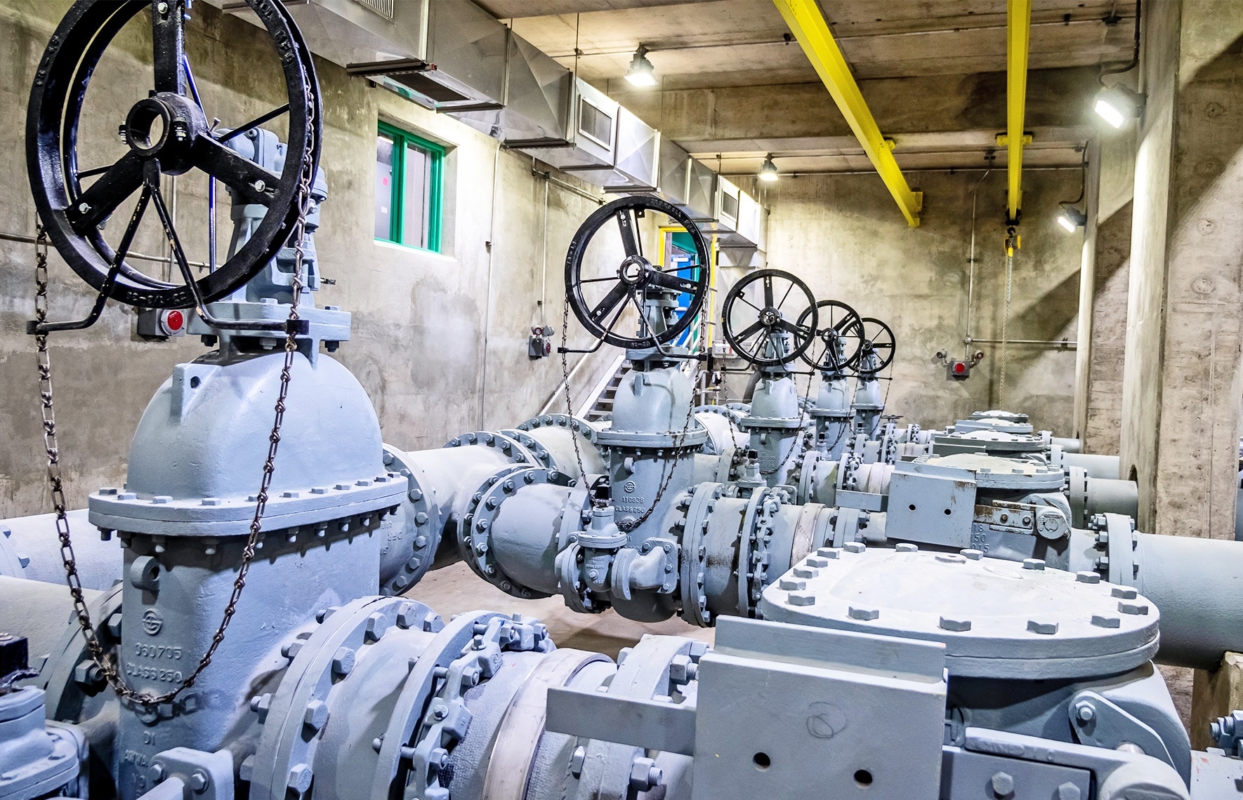 Interior of associated pump station